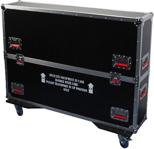 Gator Cases G-TOUR Series ATA Style Road Case with Adjustable Fit for (2) 43" to 50" LCD, LED or Plasma Screens | Includes Heavy Duty 4" Casters, and Spring loaded Handles; (G-TOURLCDV2-4350-X2)