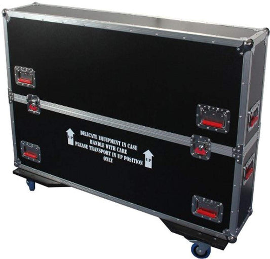 Gator Cases G-TOUR Series ATA Style Road Case with Adjustable Fit for (2) 37" to 43" LCD, LED or Plasma Screens | Includes Heavy Duty 4" Casters, and Spring loaded Handles; (G-TOURLCDV2-3743-X2)