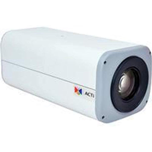 ACTi I28 2MP Video Analytics Zoom Box Camera with SLLS, 33x Zoom Lens, DC iris, Auto Focus, H.264, 1080p/60fps, 2D+3D DNR, MicroSDHC/MicroSDXC, PoE/DC12V, DI/DO, RS-422/RS-485, Built-in Analytics
