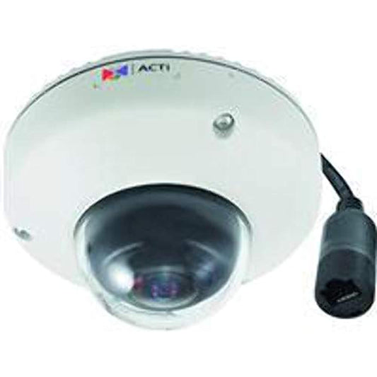 ACTi E921 5MP Outdoor Mini Fisheye Dome Camera with Fixed Lens, f1.19mm/F2.0 (HOV:189.7° (Overview Area), 115.7° (High Detail Area)), H.264, DNR, Audio, MicroSDHC/MicroSDXC, PoE, IP68, IK10, EN50155
