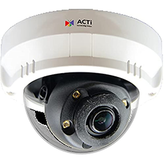 ACTi A88 3MP Outdoor Mini Zoom Dome Camera with SLLS, 2.85x Zoom lens, f2.8-8mm/F1.6, Adaptive iris, Auto Focus, H.265/H.264, 1080p/30fps, 2D+3D DNR, MicroSDHC/MicroSDXC, PoE/DC12V, IP66, IK10