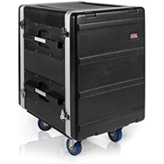 Gator Cases Lightweight ATA Molded Console Rack Case with Heavy Duty Casters; 21" Rackable Depth, 14U (GRC-BASE-14)