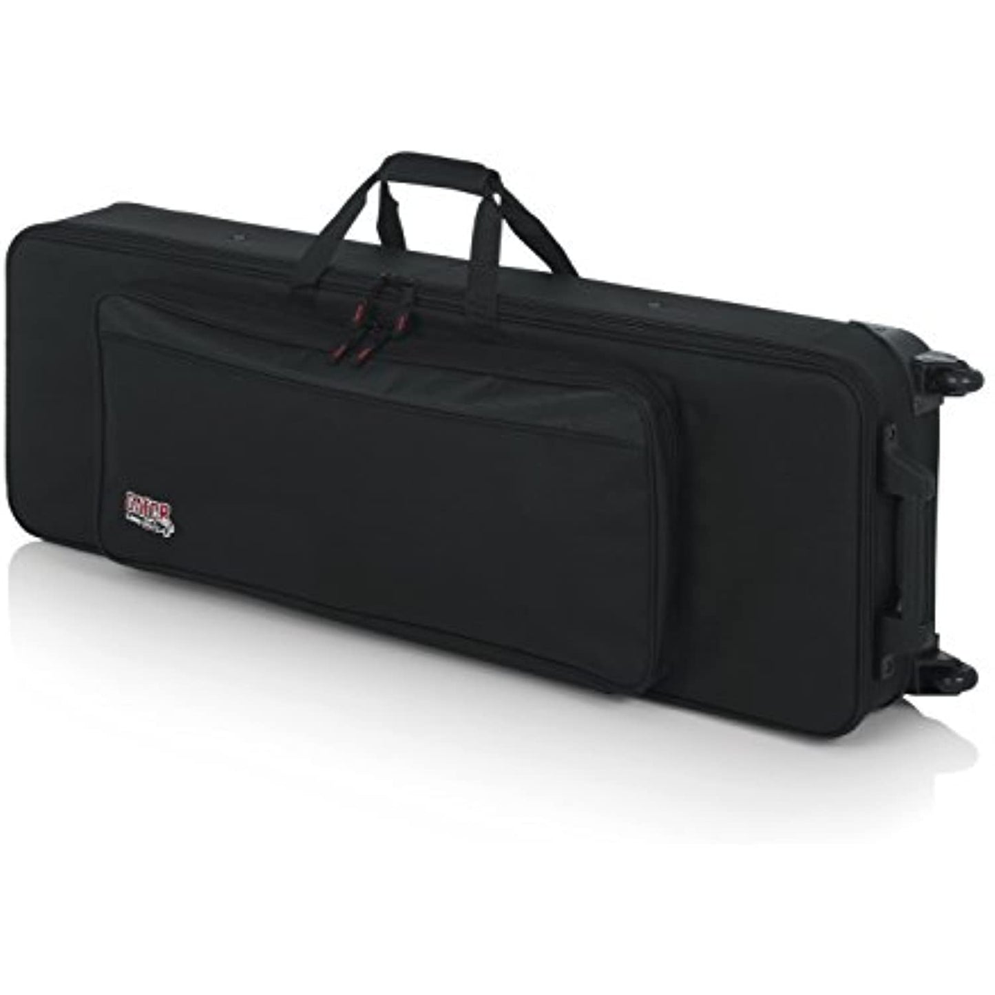 Gator Lightweight Keyboard Case with Pull Handle and Wheels; Fits Slim 61 Note Keyboards and Electric Pianos (GK-61-SLIM)