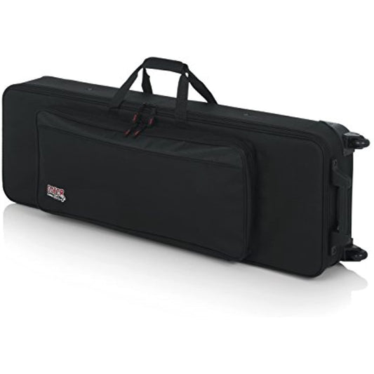 Gator Lightweight Keyboard Case with Pull Handle and Wheels; Fits Slim 61 Note Keyboards and Electric Pianos (GK-61-SLIM)