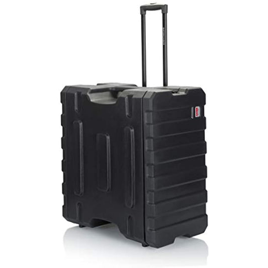 Gator Cases Pro Series Rotationally Molded 6U Rolling Rack Case with 19" Depth, Tow Handle & Recessed Wheels; Made in USA (G-PROR-6U-19)