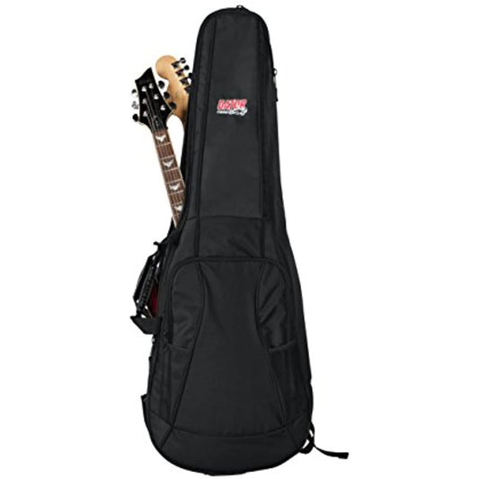 Gator Cases 4G Series Gig Bag For Two Electric Guitars With Adjustable Backpack Straps; Fits Two Stratocaster and Telecaster Style Electric Guitars (GB-4G-ELEC 2X)
