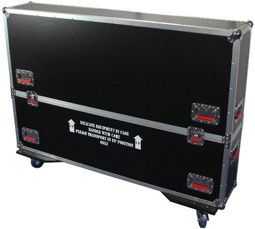 Gator Cases G-TOUR Series ATA Style Road Case with Adjustable Fit for (2) 50" to 55" LCD, LED or Plasma Screens | Includes Heavy Duty 4" Casters, and Spring loaded Handles; (G-TOURLCDV2-5055-X2)
