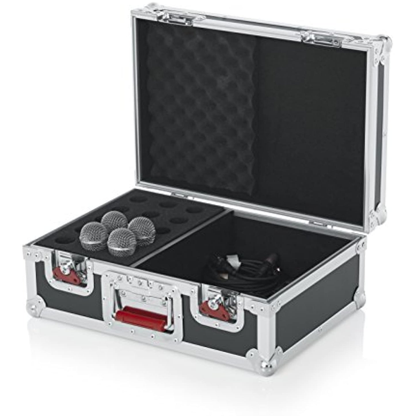Gator Cases G-TOUR Road Case with Foam Drops for (15) Wired Microphones & Accessory Storage (G-TOUR M15)
