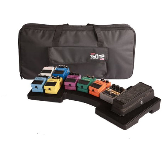 Gator Cases Mega Bone Molded Polyethylene Curved Guitar Pedal Board with Padded Lightweight Carry Bag; USA Made, 28" x 11" x 2.5" (G-MEGA BONE)
