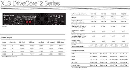Crown XLS1002 Two-channel, 350-Watt at 4? Power Amplifier