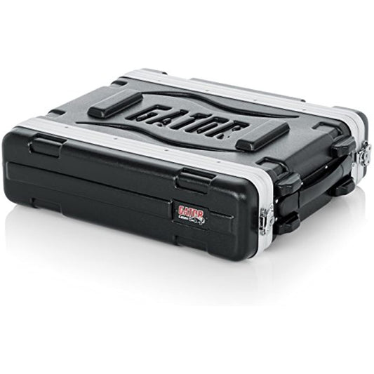 Gator Cases Lightweight Molded 2U Rack Case with Heavy Duty Latches; Shallow 14.25" depth (GR-2S)
