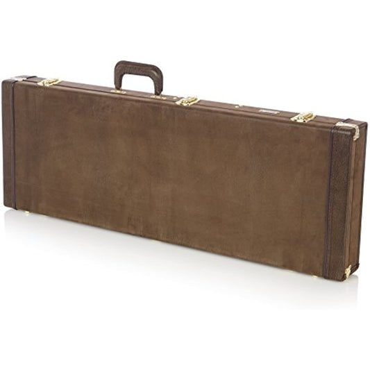 Gator Cases Deluxe Wood Case for Electric Guitars; Vintage Exterior (GW-ELEC-VIN)