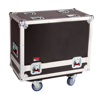 Gator Cases G-TOUR Series ATA Style Road Case for (2) QSC K12 Speaker Cabinets with Cable Storage and Heavy Duty 4" Casters (G-TOUR SPKR-2K12)