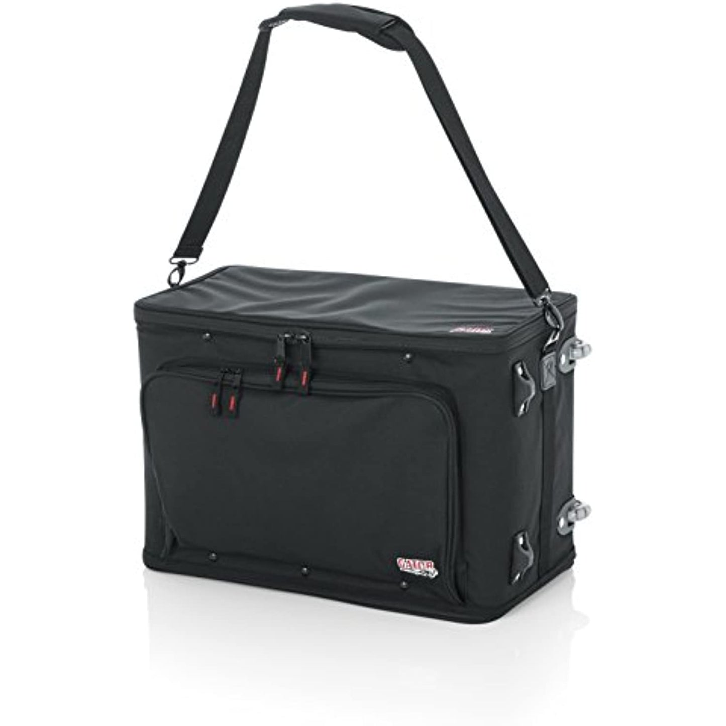 Gator Cases Lightweight Rack Bag with Removable Shoulder Strap, Pull handle, and Wheels; 4U Rack - 12.5" Rackable Depth (GR-RACKBAG-4UW)