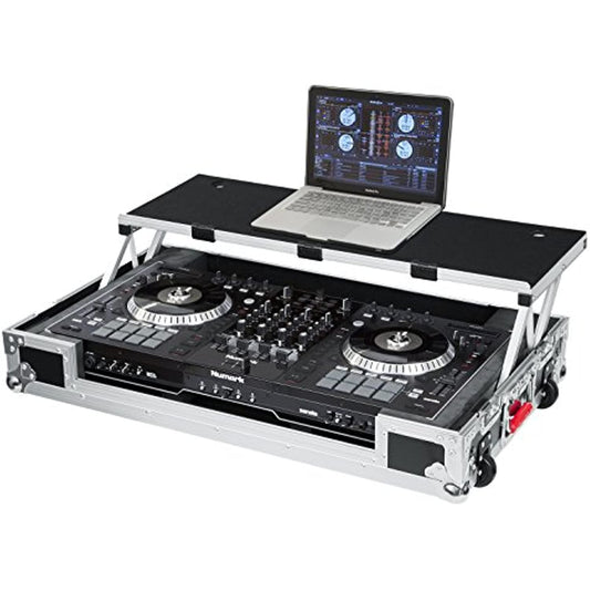 Gator Cases G-TOUR Series DJ Controller Road Case with Sliding Laptop Platform - Custom Fit for Numark NS7II; (G-TOURDSPNS7II)