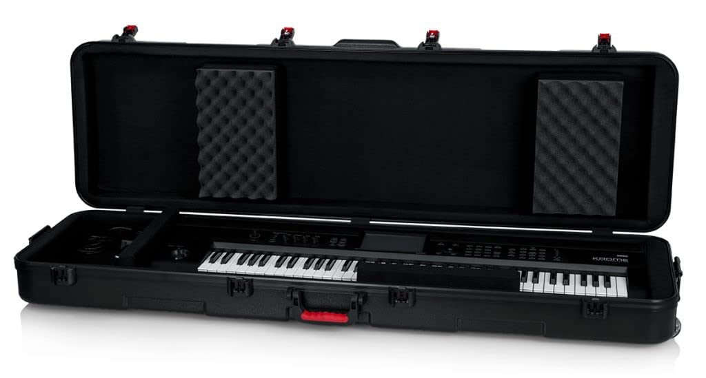 Gator Cases Molded Flight Case for Slim Extra Long 88-Note Keyboards with TSA Approved Locking Latches and Recessed Wheels; (GTSA-KEY88SLXL), Slim Long 88-Note