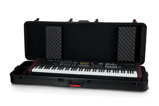 Gator Cases Molded Flight Case for Deep 88-Note Keyboards with TSA Approved Locking Latches and Recessed Wheels; (GTSA-KEY88D),Black