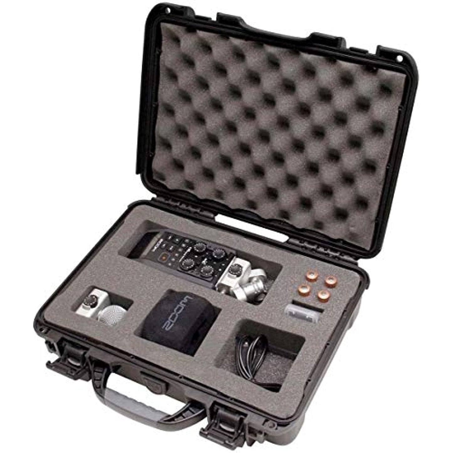 Gator Cases Titan Series Waterproof Case with Custom Insert for Zoom H6 Handheld Recorder and Accessories (GU-ZOOMH6-WP) , Black