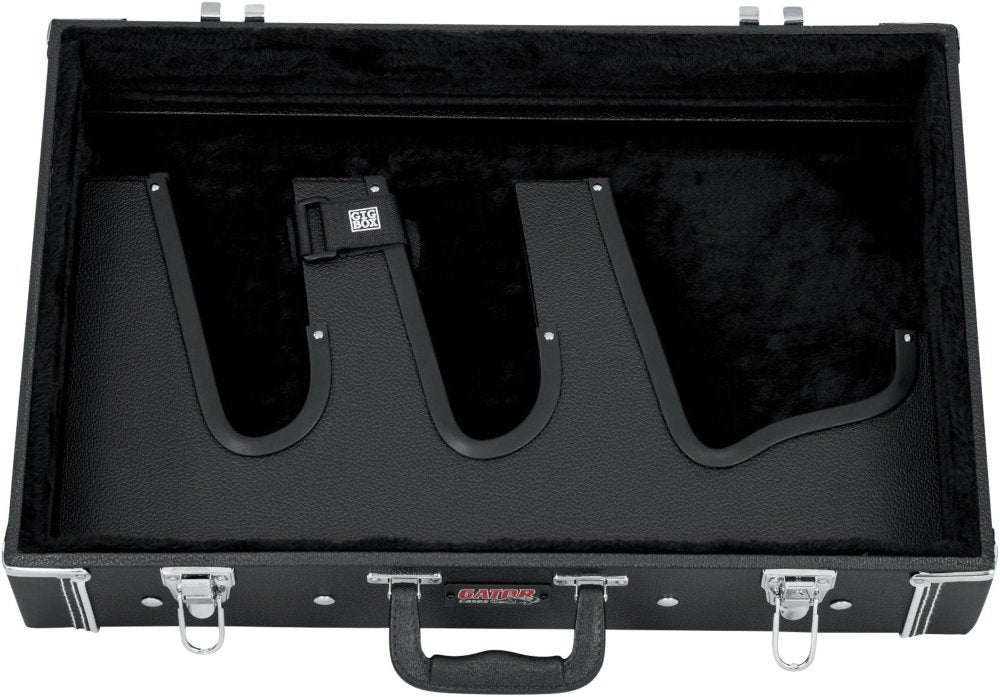 Gator Cases Gig Box Jr. Pedal Board with Built in 3x Guitar Stand | Fits Most Electric and Acoustic Guitars; Pedal Surface 21.5" x 15" (GW-GIGBOXJR)