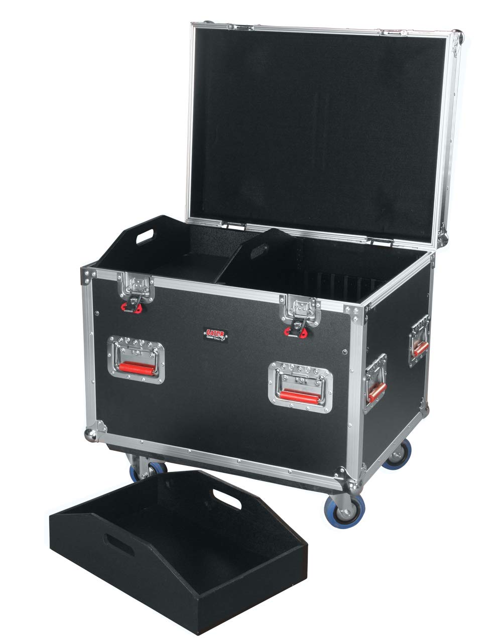 Gator Cases G-TOUR Series Equipment Storage Case / Cable Trunk with Heavy Duty Casters, Adjustable Dividers and Storage Trays, Truck Pack Size; 45" x 30" x 30" (G-TOURTRK453012)