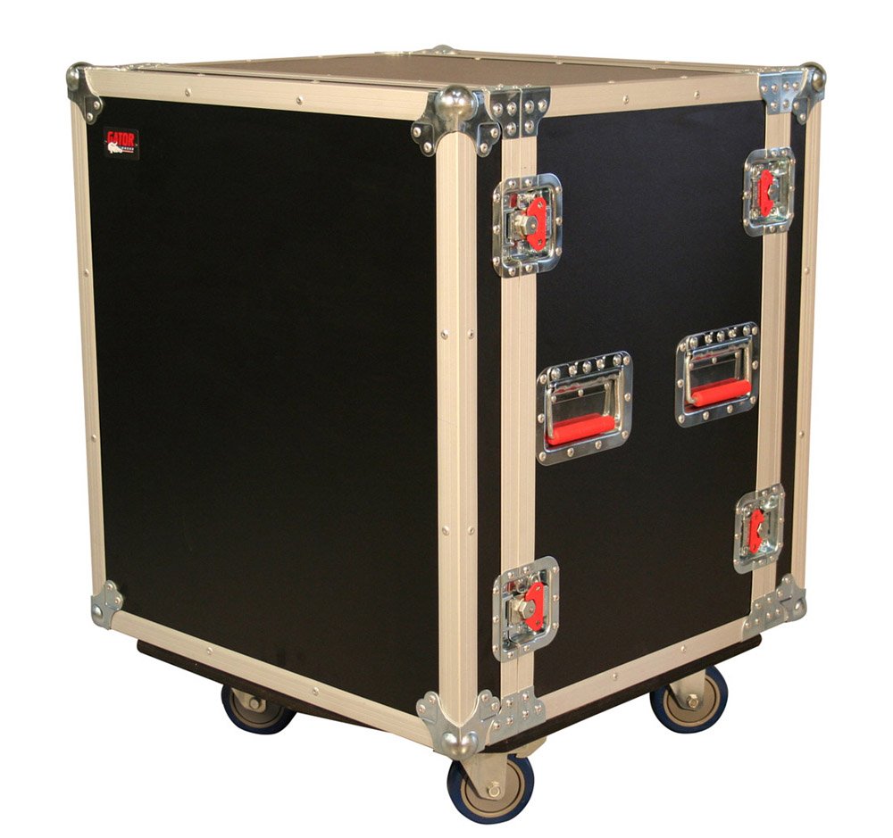 Gator Cases G-TOUR Road Ready Shock Rack Case with Heavy Duty Casters and Tour Grade Hardware; 17" Rackable Depth, 12U (G-TOUR SHK12 CA)