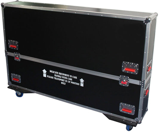 Gator Cases G-TOUR Series ATA Style Road Case with Adjustable Fit for (2) 60" to 65" LCD, LED or Plasma Screens | Includes Heavy Duty 4" Casters, and Spring loaded Handles; (G-TOURLCDV2-6065-X2)