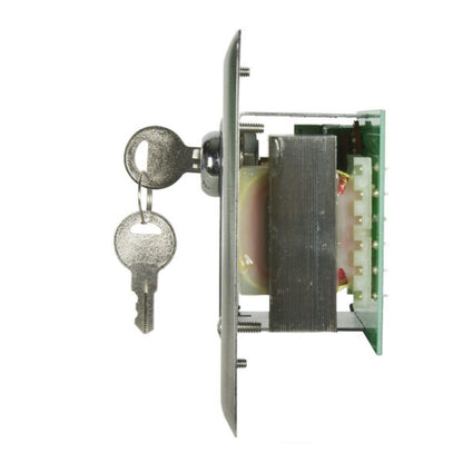 Lowell KL200-DSB 200W 2-Gang Decorator Wall Plate with Key Switch, Stainless Steel/Black