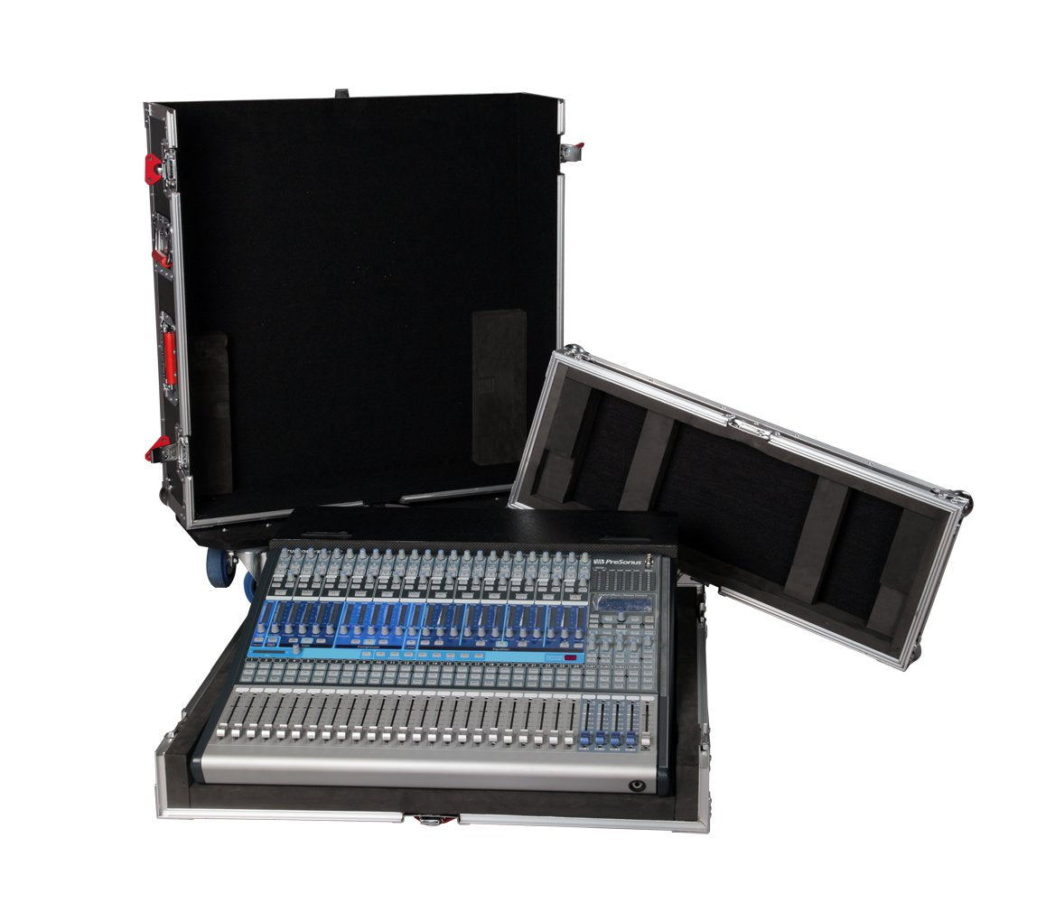 Gator Cases G-TOUR ATA Style Road Case - Custom Fit for Presonus Studio Live 24.4.2 Mixer with Dog House and Heavy Duty 4" Casters; (G-TOUR PRE242-DH)