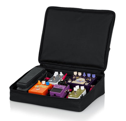 Gator Cases Guitar Effects Pedal Board with Tote Bag, Velcro Surface, and G-BUS Multi-Output Power Supply; Standard Size: 16.5" x 12" (GPT-BL-PWR)