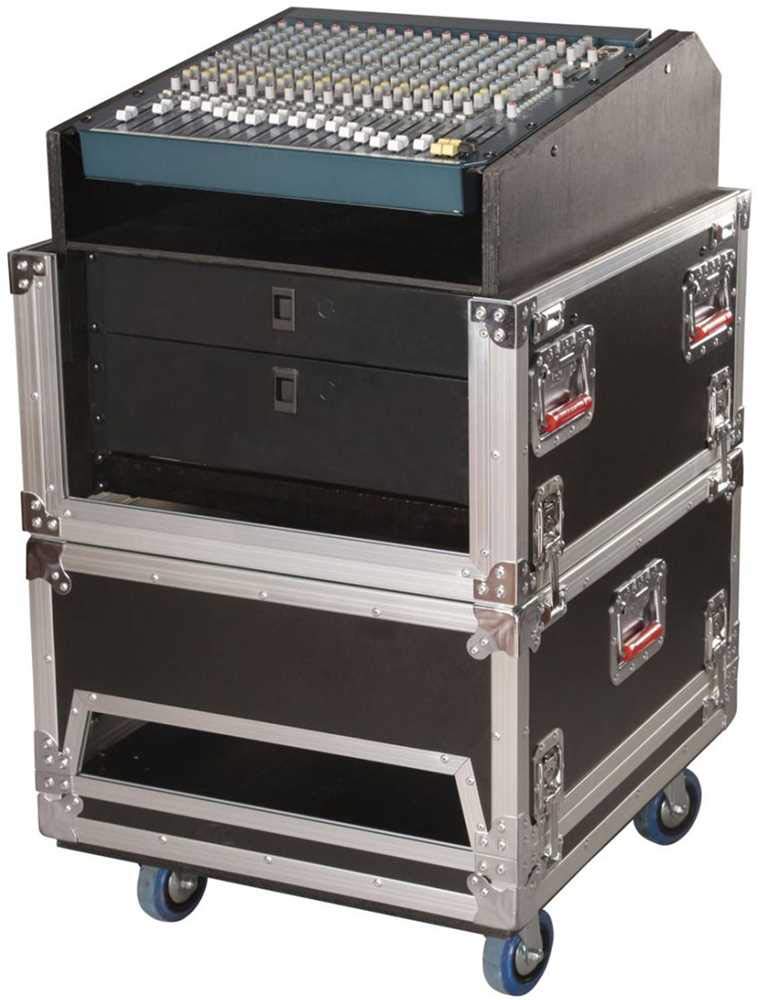 Gator Cases G-TOUR Series ATA Style Modular Audio Console Rack; 14U Top, 6U Side (G-TOUR-GRC-1406)