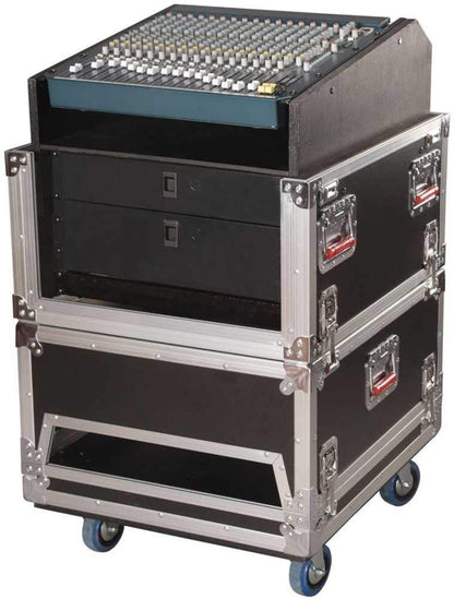 Gator Cases G-TOUR Series ATA Style Modular Audio Console Rack; 14U Top, 6U Side (G-TOUR-GRC-1406)