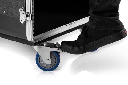 Gator Cases Lightweight ATA Molded Console Rack Case with Heavy Duty Casters; 21" Rackable Depth, 10U (GRC-BASE-10)