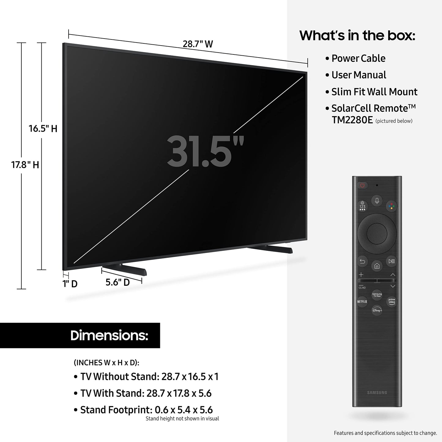 SAMSUNG 32-Inch Class QLED 8K LS03B Series The Frame Quantum HDR Smart TV with Alexa Built-in (QN32LS03BAFXZA, 2022 Model)