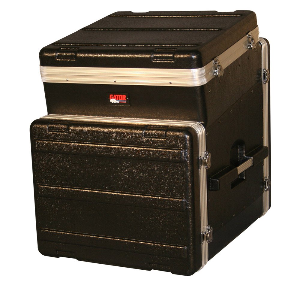 Gator Cases Lightweight ATA Molded Slant-Top Console Rack Case; 10U Top and 8U Side (GRC-10X8