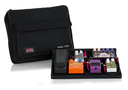 Gator Cases Guitar Effects Pedal Board with Tote Bag, Velcro Surface, and G-BUS Multi-Output Power Supply; Standard Size: 16.5" x 12" (GPT-BL-PWR)