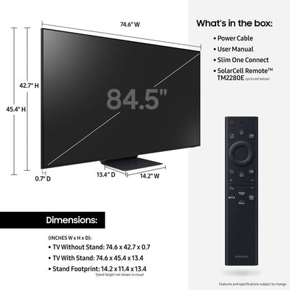 SAMSUNG 85-Inch Class QLED Quantum HDR 32x Quantum Matrix Technology TV with Alexa Built-in (QN85QN95BAFXZA 2022 Model)