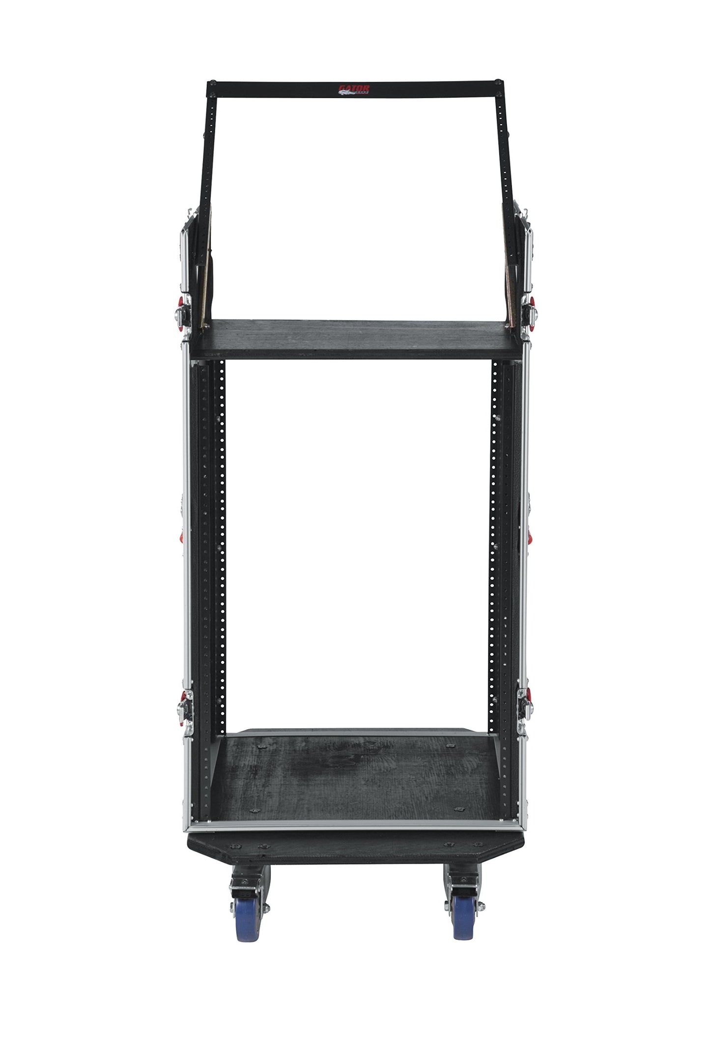 Gator Cases G-TOUR Audio Road Rack with Heavy-Duty Wheels and Tour Grade Hardware; 10U Pop Up Rack Top, and 16U Lower Rack (G-TOUR 10X16 PU)