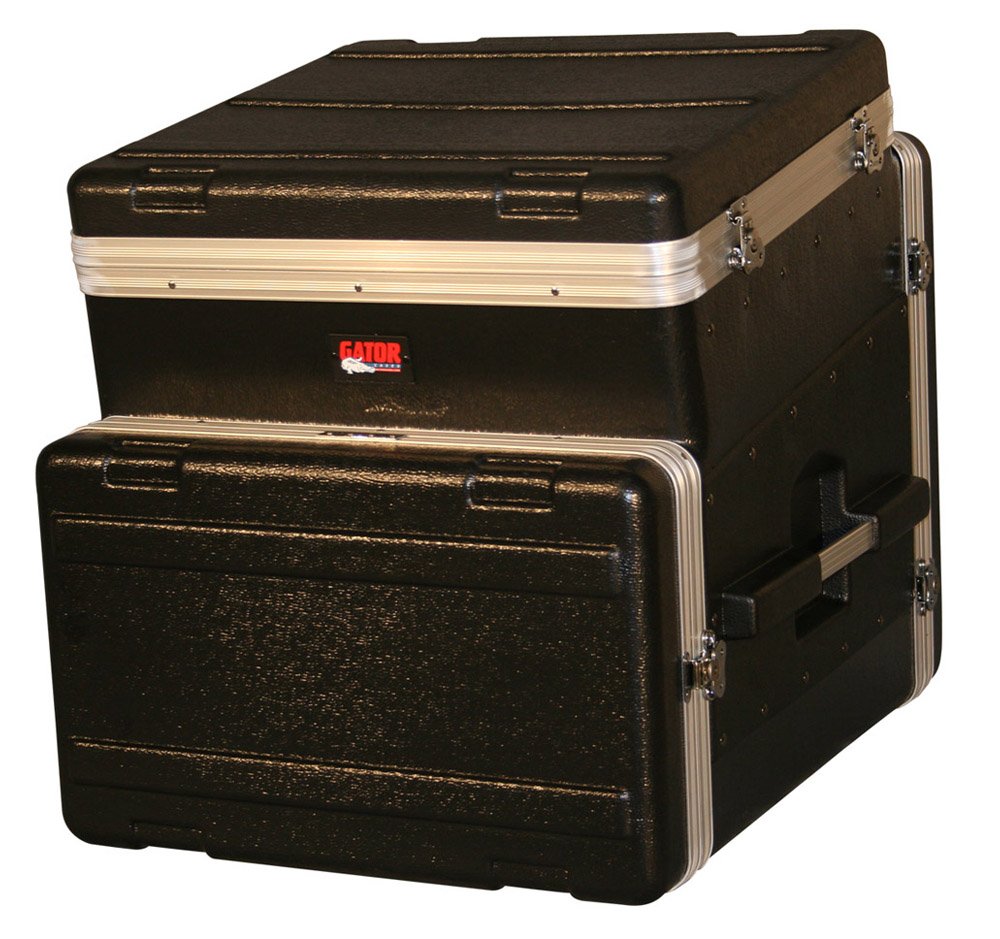 Gator Cases Lightweight ATA Molded Slant-Top Console Rack Case; 10U Top and 6U Side (GRC-10X6)