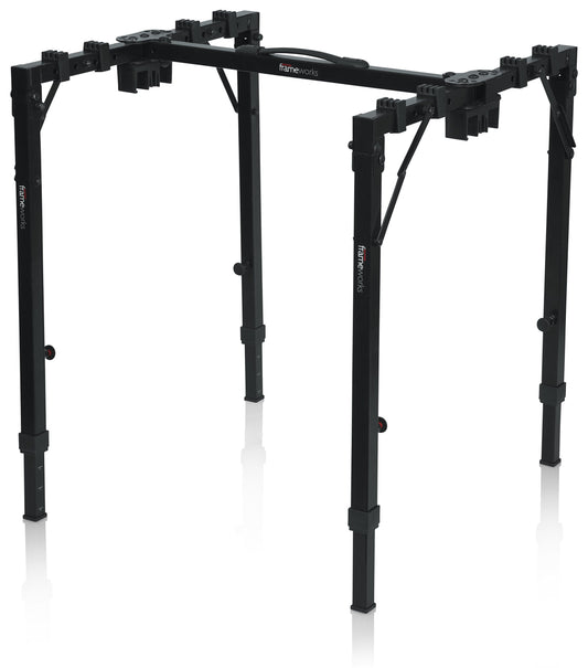 Gator Frameworks Adjustable T-Stand Folding Workstation or Keyboard Stand; Weight Capacity of 250lbs; (GFW-UTL-WS250)
