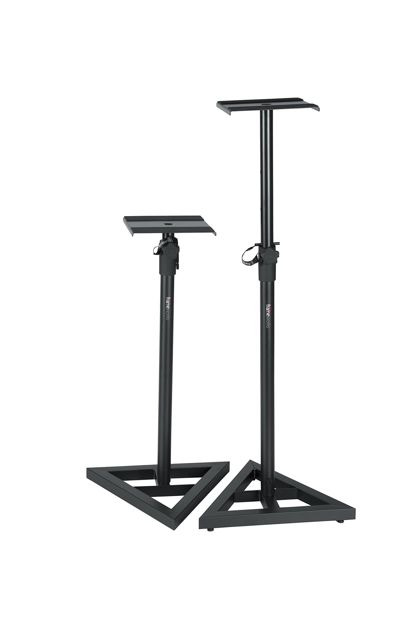Gator Frameworks Studio Monitor Stands with Adjustable Height and Locking Saftey Pin; Pair (GFW-SPK-SM50)