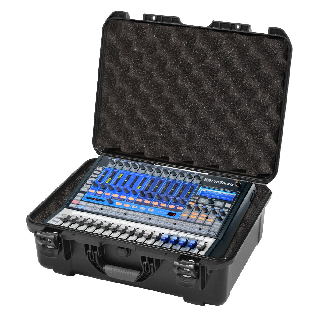 Gator Cases Injection Molded ATA-300 Certified Waterproof Mixer Case; Custom Foam Insert for Presonus StudioLive 16.0.2 (GMIX-PRESON1602-WP)