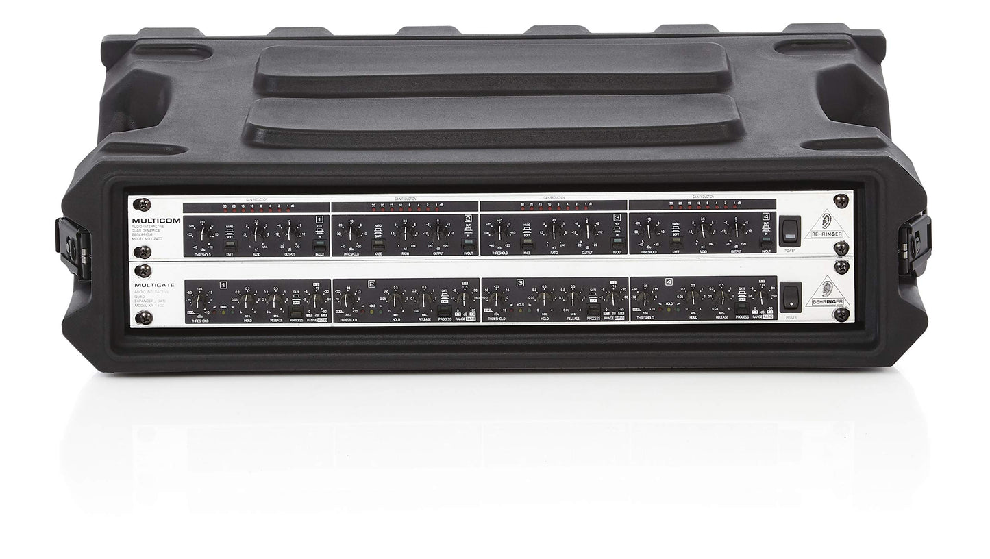 Gator Cases Pro Series Rotationally Molded 2U Rack Case with Shallow 13" Depth; Made in USA (G-PRO-2U-13)