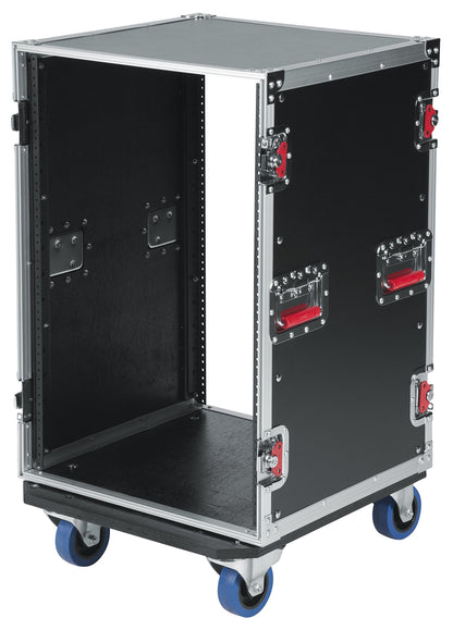 Gator Cases G-TOUR Audio Road Rack with Heavy-Duty Casters and Tour Grade Hardware; 17" Rackable Depth, 16U (G-TOUR 16U CAST)