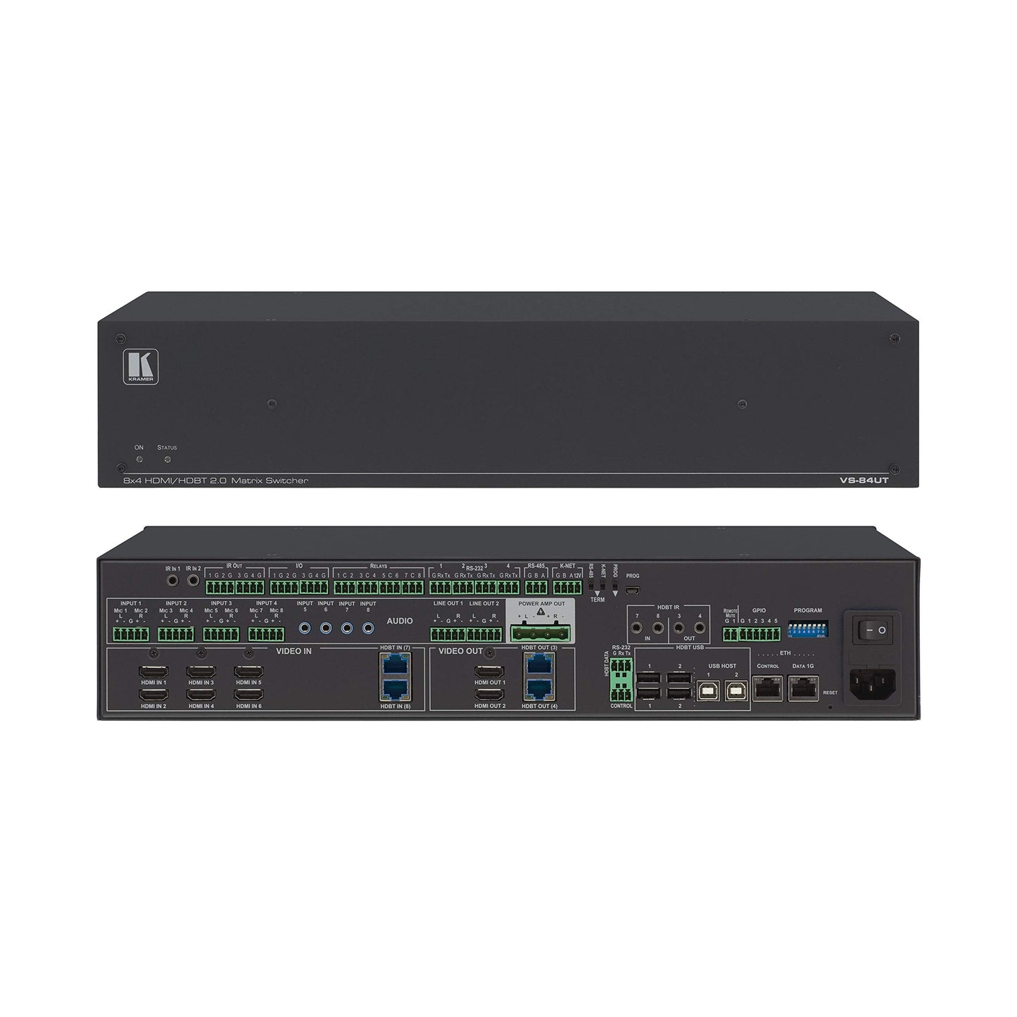 Kramer VS-84UT 8 x 4 4K60 4:2:0 HDMI/HDBaseT 2.0 All-in-One Presentation Matrix Switcher System