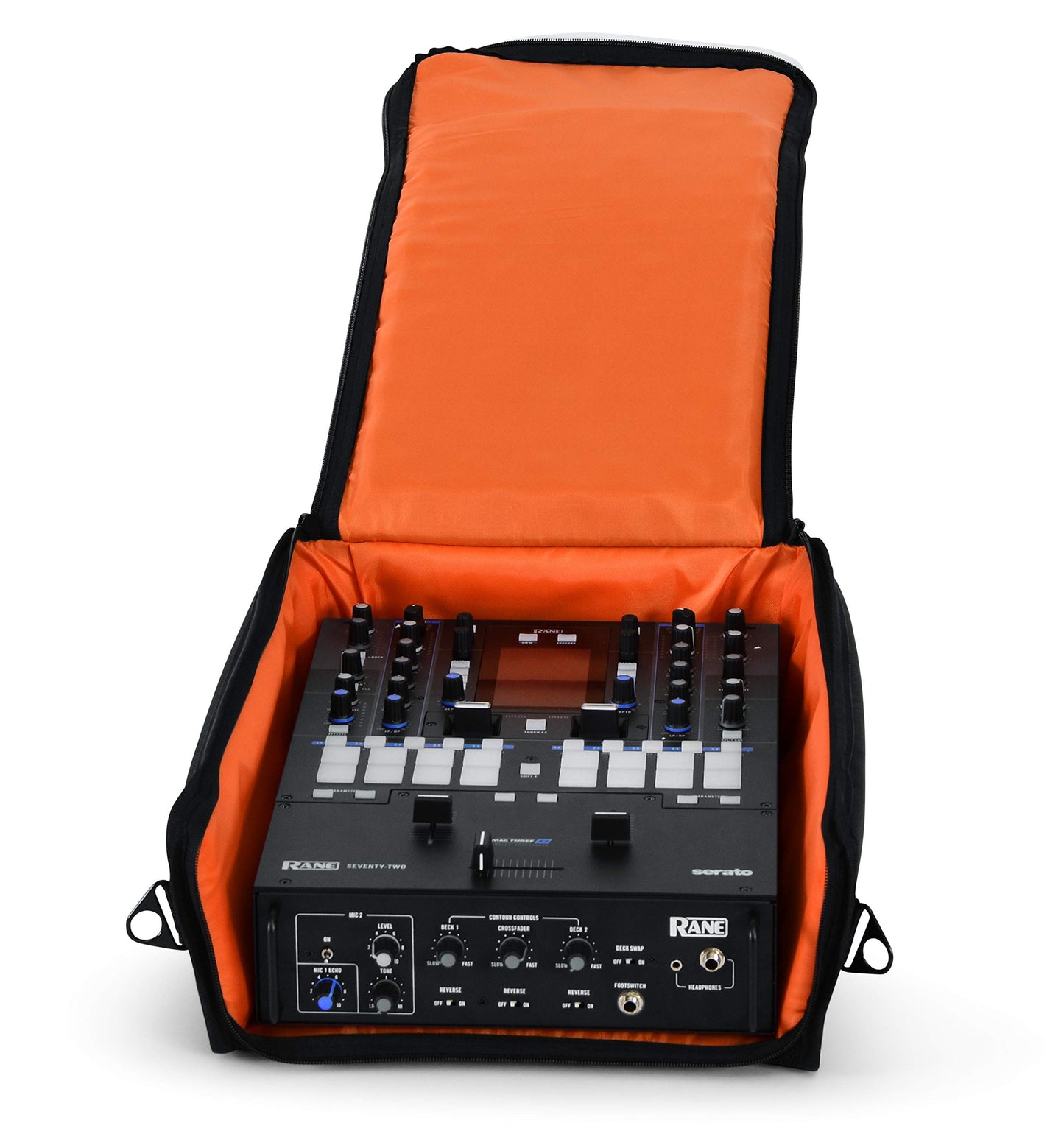 Gator Cases Club Series DJ Messenger Style Two-Channel Mixer Carry Bag with Bright Orange Interior; Designed to fit the Rane 72 (GCLUBRN72)