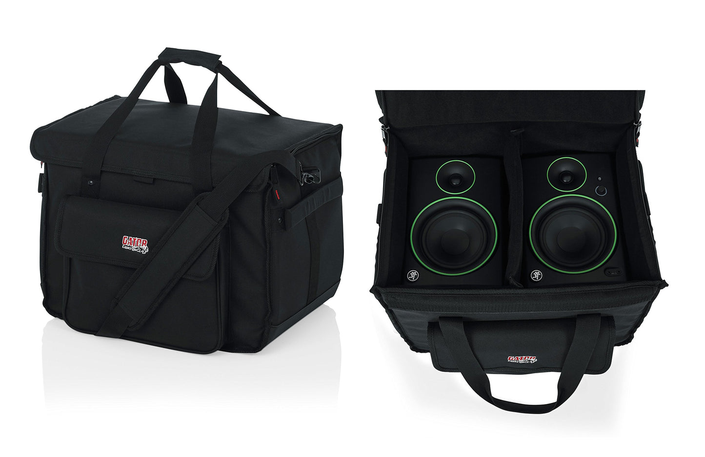 Gator Cases Studio Monitor Tote Bag Holds (2) Powered Monitors Up to 5" Driver Range; Fits JBL, Mackie, KRK, & More (G-STUDIOMON1)