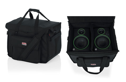 Gator Cases Studio Monitor Tote Bag Holds (2) Powered Monitors Up to 5" Driver Range; Fits JBL, Mackie, KRK, & More (G-STUDIOMON1)