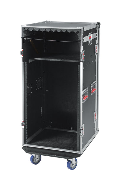 Gator Cases G-TOUR Audio Road Rack with Heavy-Duty Wheels and Tour Grade Hardware; 10U Pop Up Rack Top, and 16U Lower Rack (G-TOUR 10X16 PU)