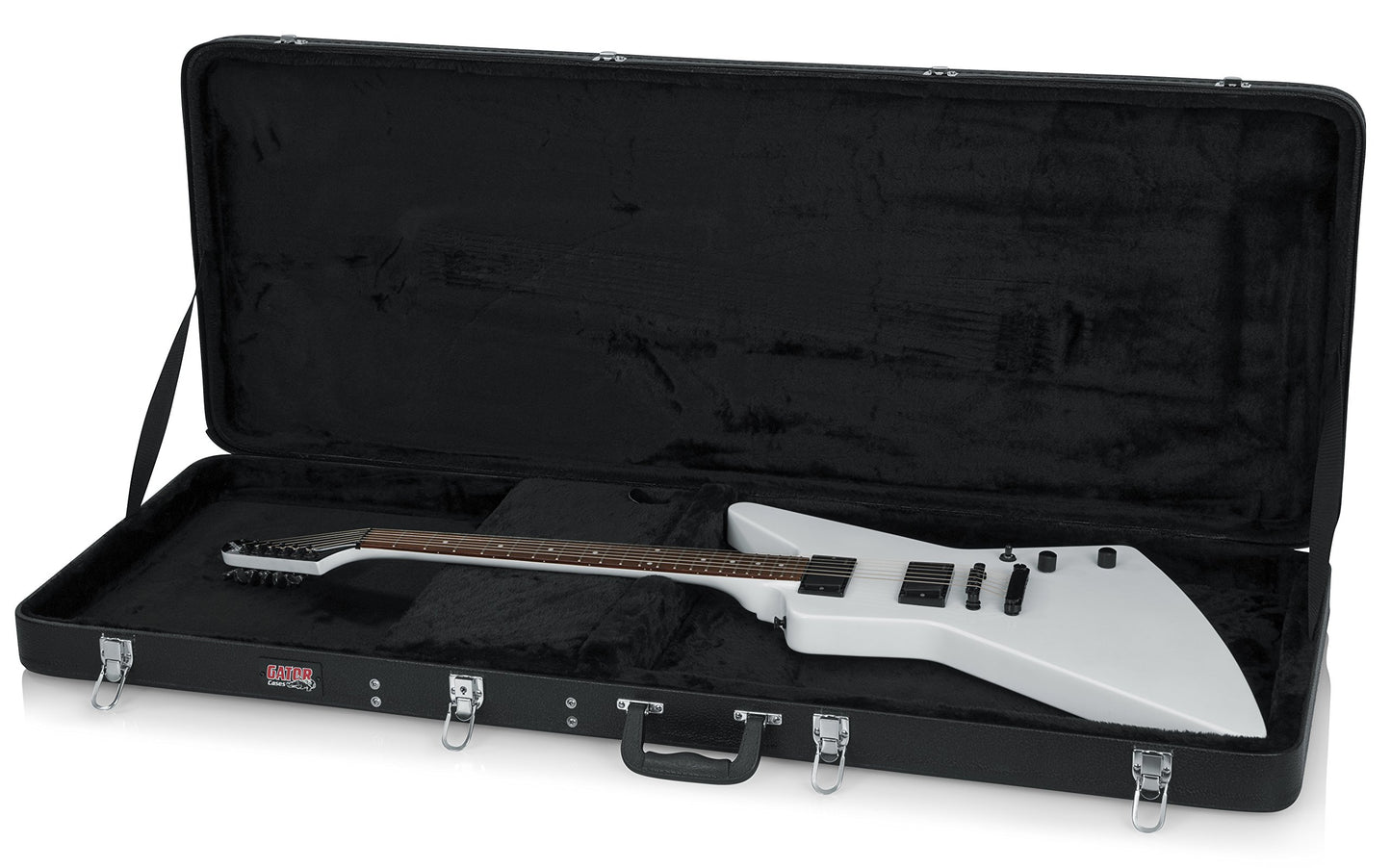 Gator Cases Hard-Shell Wood Case for Extreme Shaped Guitars; Fits Explorer, Flying V, BC Rich, & More (GWE-EXTREME)