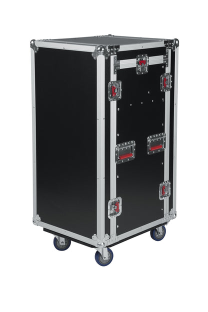Gator Cases G-TOUR Audio Road Rack with Heavy-Duty Wheels and Tour Grade Hardware; 10U Pop Up Rack Top, and 16U Lower Rack (G-TOUR 10X16 PU)